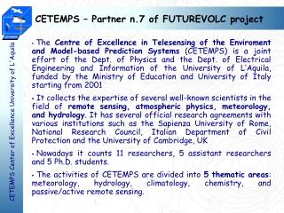 CETEMPS – Partner n.7 of FUTUREVOLC project