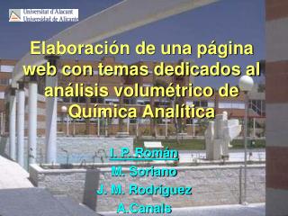 Elaboración de una página web con temas dedicados al análisis volumétrico de Química Analítica