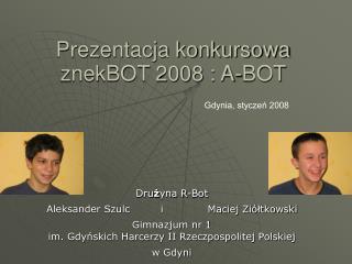 Prezentacja konkursowa znekBOT 2008 : A-BOT