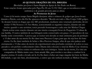 AS QUINZE ORAÇÕES DE STA. BRIGIDA