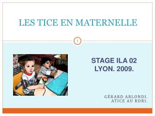 LES TICE EN MATERNELLE