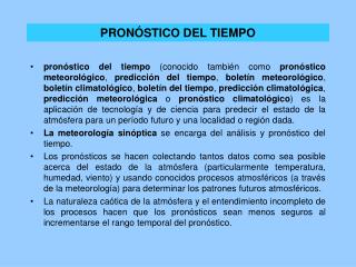 PRONÓSTICO DEL TIEMPO