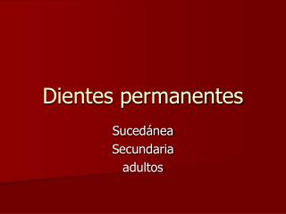 Dientes permanentes