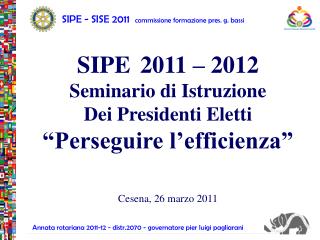SIPE - SISE 2011 commissione formazione pres. g. bassi