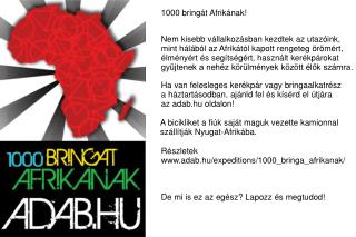 1000 bringát Afrikának!