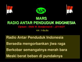 MARS RADIO ANTAR PENDUDUK INDONESIA