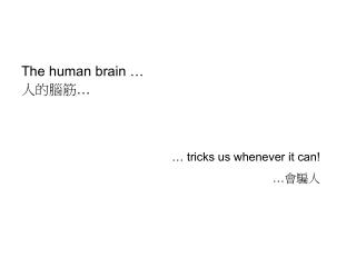 The human brain … 人的腦筋 …