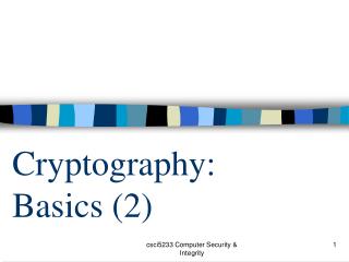 Cryptography: Basics (2)