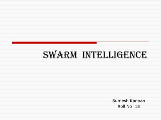 SWARM INTELLIGENCE