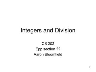 Integers and Division