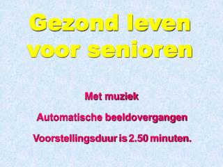 Gezond leven voor senioren