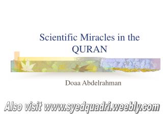 Scientific Miracles in the QURAN