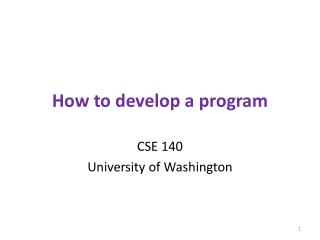 How to develop a program
