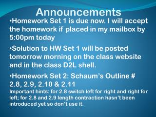 Announcements