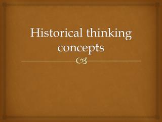 Historical thinking concepts