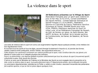 La violence dans le sport