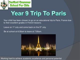 Year 9 Trip To Paris
