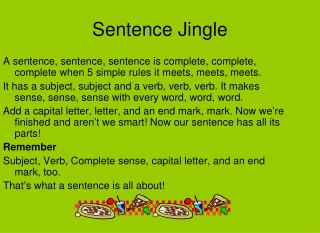 Sentence Jingle