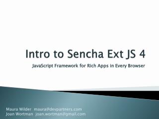 Intro to Sencha Ext JS 4