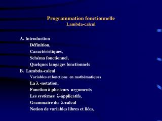 Programmation fonctionnelle Lambda-calcul