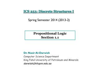 ICS 253: Discrete Structures I