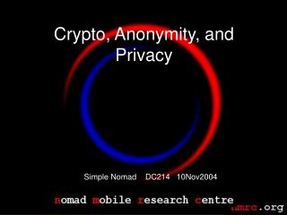Crypto, Anonymity, and Privacy