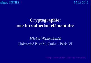 Cryptographie: une introduction élémentaire