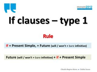 If clauses – type 1