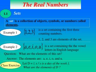 The Real Numbers