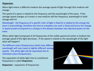 Dispersion: