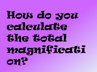 How do you calculate the total magnification?