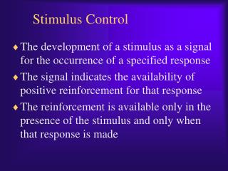 Stimulus Control