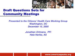 Presented to the Citizens’ Health Care Working Group Washington, DC December 15, 2005