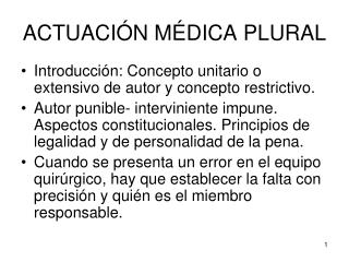 ACTUACIÓN MÉDICA PLURAL