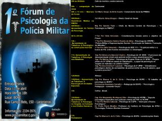Programação Forum Psicologia