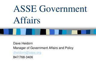 ASSE Government Affairs