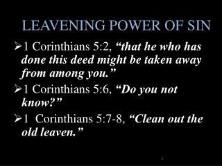 LEAVENING POWER OF SIN