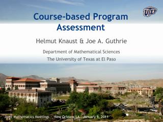 Course-based Program Assessment