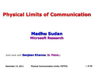 Physical Limits of Communication