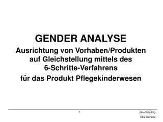 GENDER ANALYSE