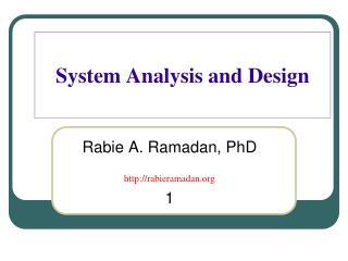 System Analysis and Design