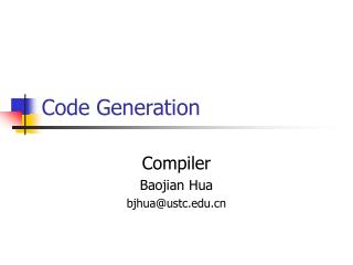 Code Generation