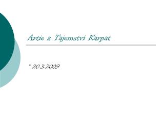 Artie z Tajemství Karpat