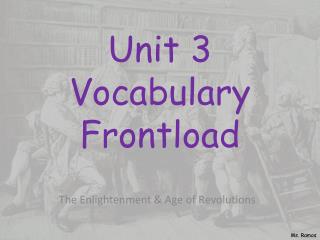 Unit 3 Vocabulary Frontload