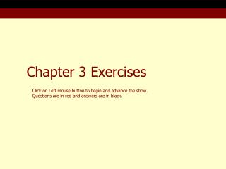 Chapter 3 Exercises