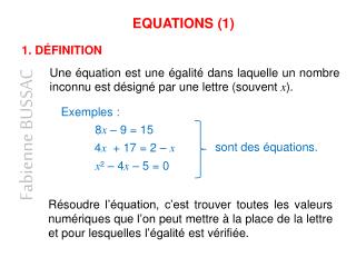 EQUATIONS (1)