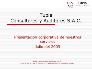 Tupia Consultores y Auditores S.A.C.