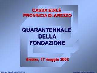 QUARANTENNALE DELLA FONDAZIONE Arezzo, 17 maggio 2003