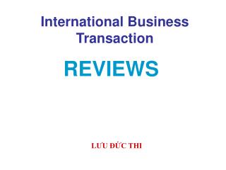 International Business Transaction