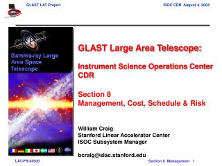 GLAST Large Area Telescope: Instrument Science Operations Center CDR Section 8